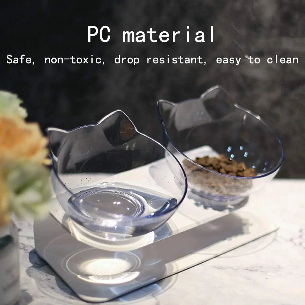 Double Elevated Cat Bowls with Raised Stand - Safe Paws