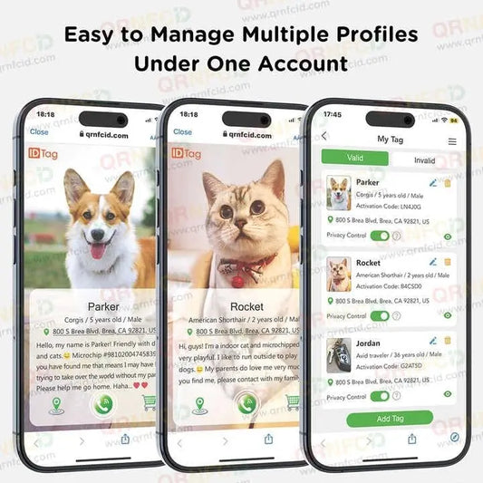 Durable QR Code Pet Dog ID Tag - Safe Paws