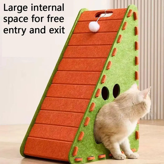 Triangular Felt Cat Scratcher & Cat Bed - Safe Paws