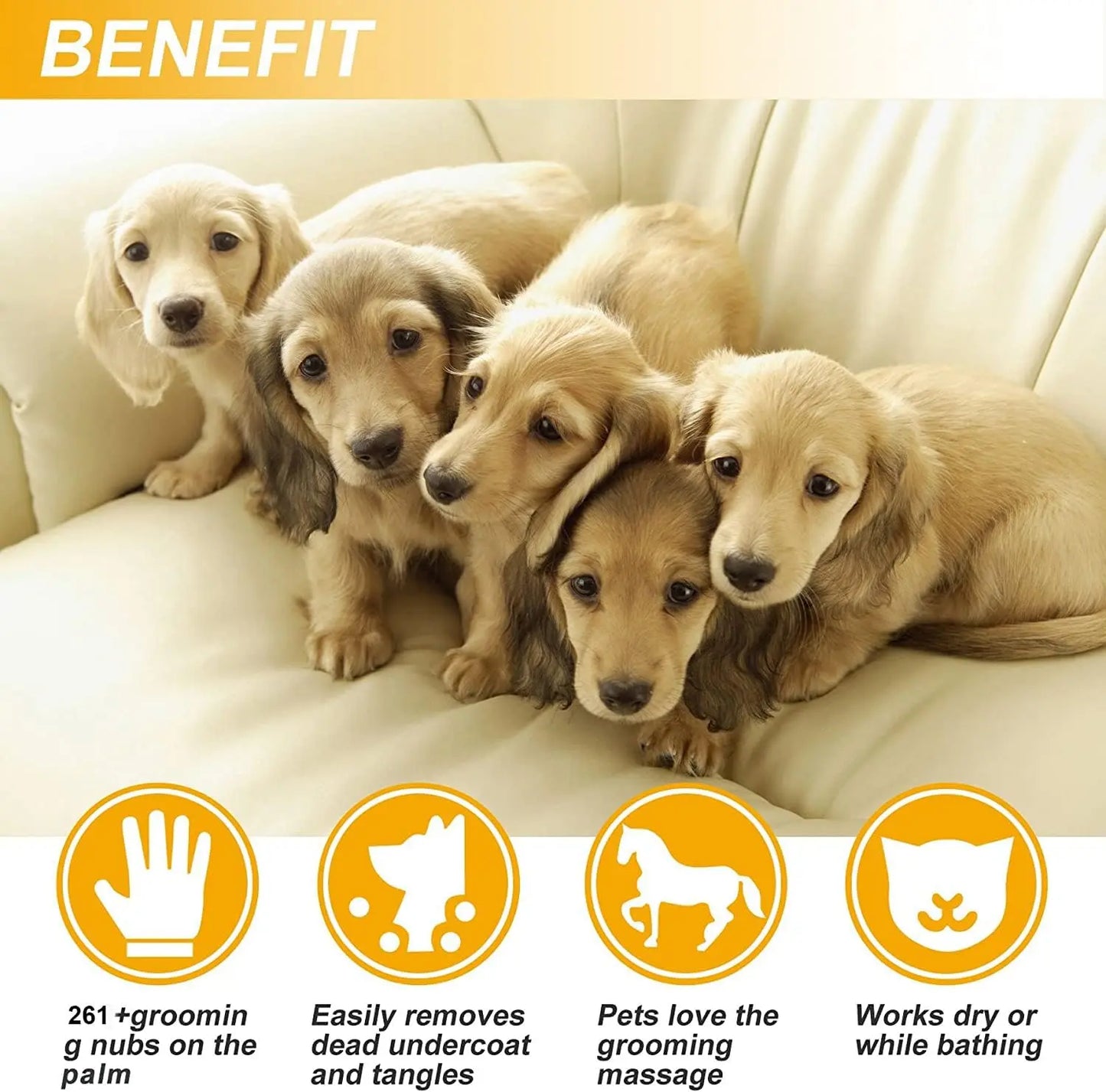 Pet Dog Cat Grooming Glove - Safe Paws