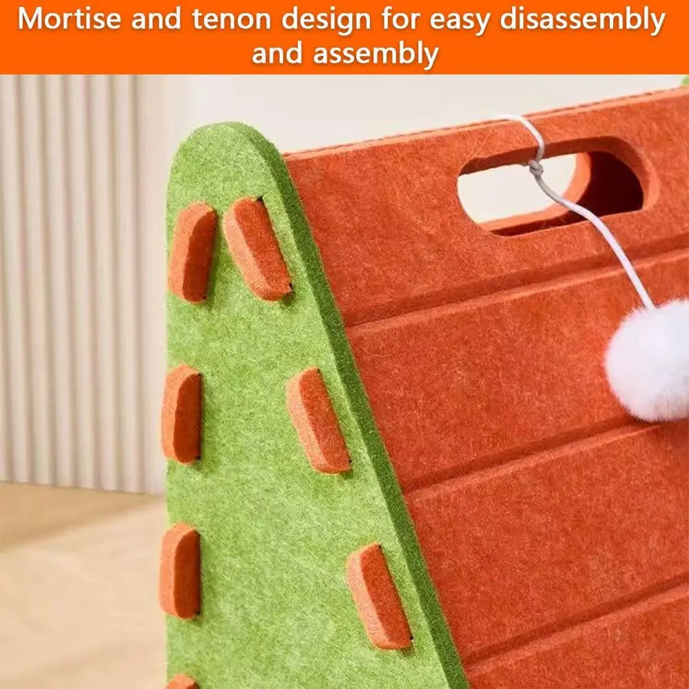 Triangular Felt Cat Scratcher & Cat Bed - Safe Paws