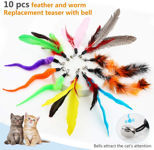 Feather Teaser Cat Toy Set 12 pcs - Safe Paws