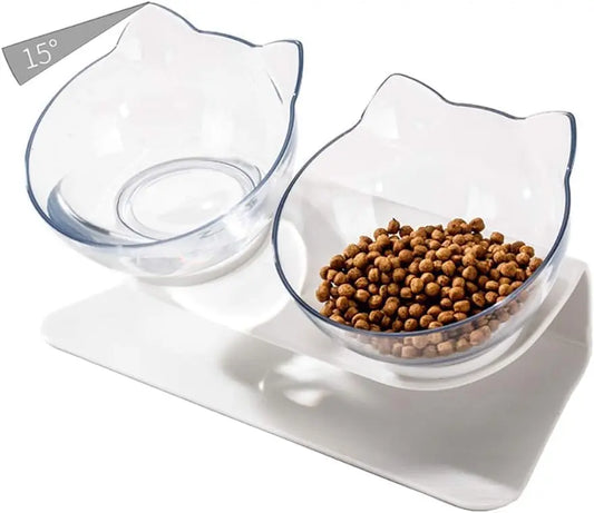 Double Elevated Cat Bowls with Raised Stand - Safe Paws