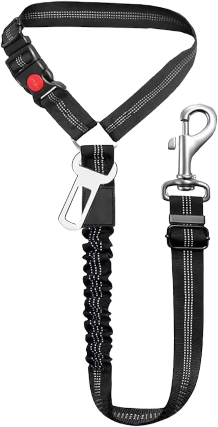 2 in 1 Dog Car Seatbelts with Anti-Shock Elastic Bungee Buffer - Safe Paws